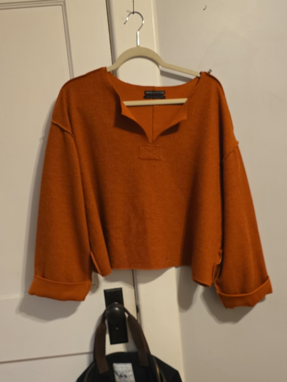 Urban Outfitters Cropped Sweatshirt - Burnt Orange